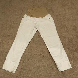 Maternity White Capri Jeans